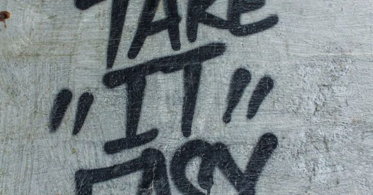 Street Art - Take "it" Easy Painted Road