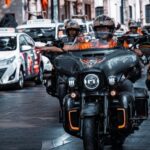 Motorbike Taxis - Motorcycle Rally Rolling through the City