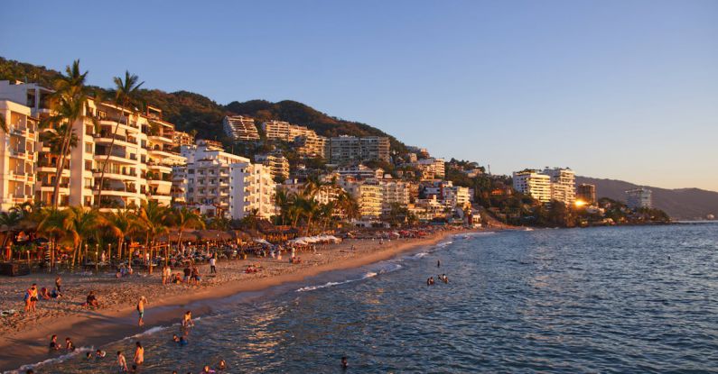 Budget Hotels - Beach at sunset light in Puerto Vallarta