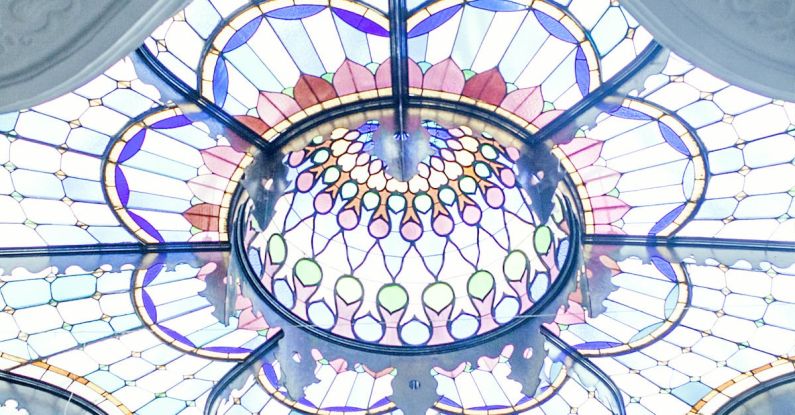 Royal Heritage - Old classic ceiling with stained glass